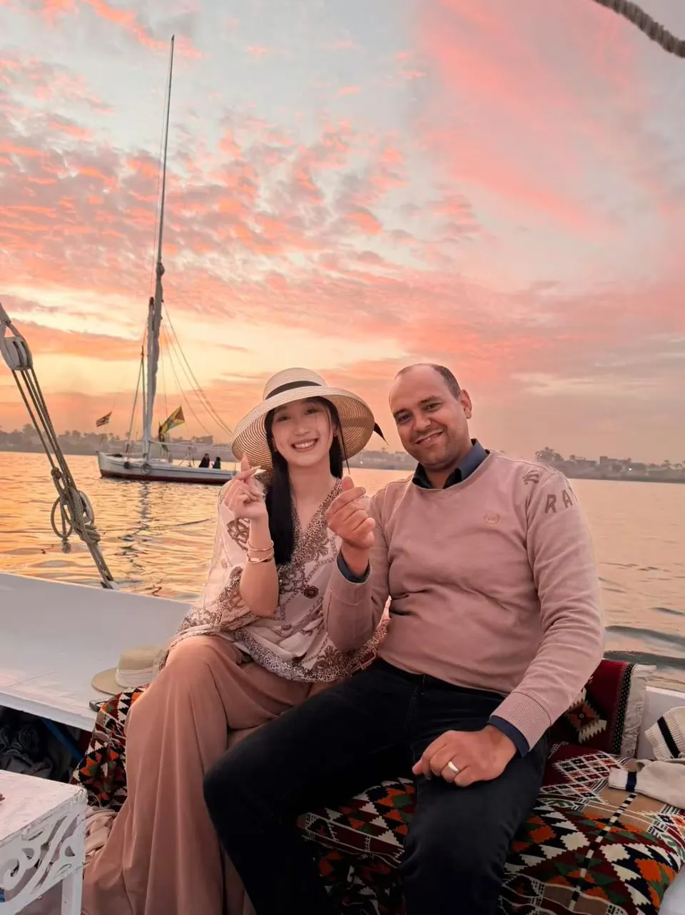 Sunset on the felucca with our guide