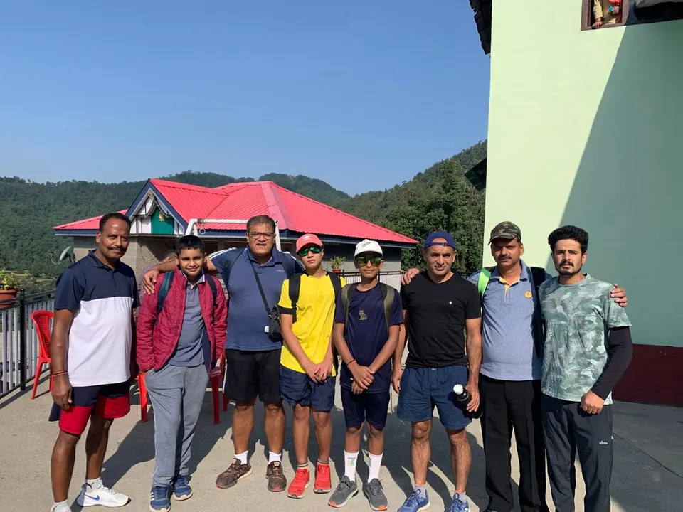 A group of friends before a trek